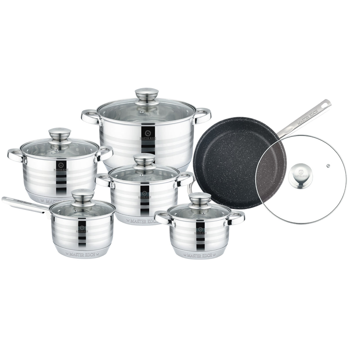 Master Koch MK1241-12 – 12 részes rozsdamentes acél edénykészlet