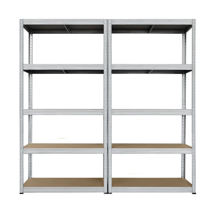 AVIMAX® - 2 DB - polcos szekrény, fém, 5 db MDF polc, 180x90x40 cm, 175 kg/polc, csavar nélküli rögzítés, pattintással, horganyzott acél keret