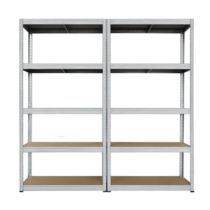AVIMAX® - 2 DB - polcos szekrény, fém, 5 db MDF polc, 180x90x40 cm, 175 kg/polc, csavar nélküli rögzítés, pattintással, horganyzott acél keret