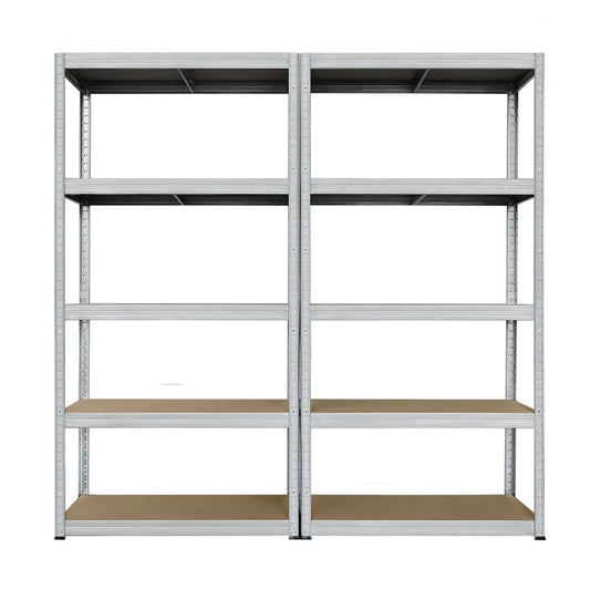 AVIMAX® - 2 DB - polcos szekrény, fém, 5 db MDF polc, 180x90x40 cm, 175 kg/polc, csavar nélküli rögzítés, pattintással, horganyzott acél keret