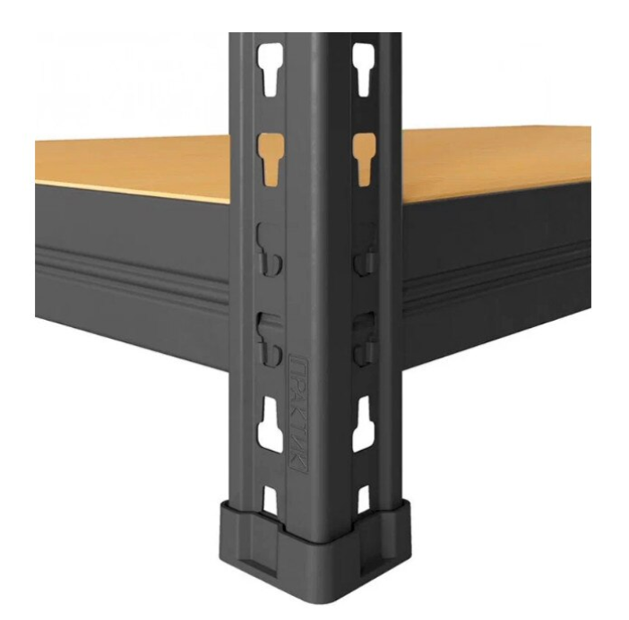 AVIMAX® - 1 DB - FEKETE polcos szekrény, fém, 5 db MDF polc, 180x90x40 cm, 175 kg/polc, csavar nélküli rögzítés, pattintással, horganyzott acél keret