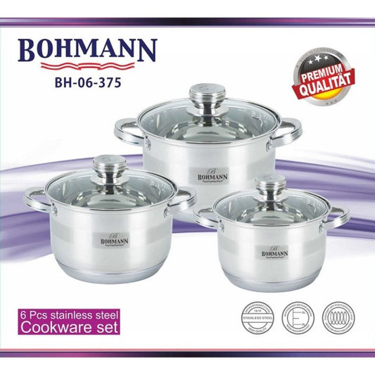 Bohmann BH-06-375 6 részes rozsdamentes acél edénykészlet