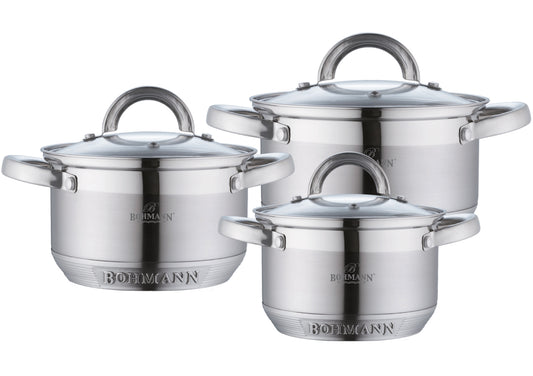 Bohmann 6 darabos rozsdamentes acél edénykészlet - BH-0714