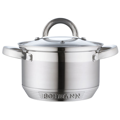 Set de vase de gătit Bohmann BH-0716 din oțel inoxidabil, 8 piese