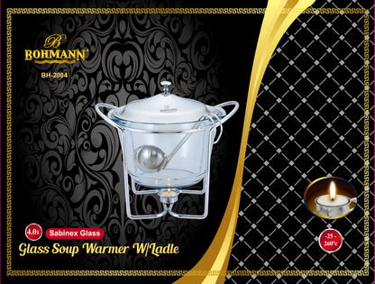Bohmann Glass Soup Warmer W/Ladle Sabinex Glass– BH-2004