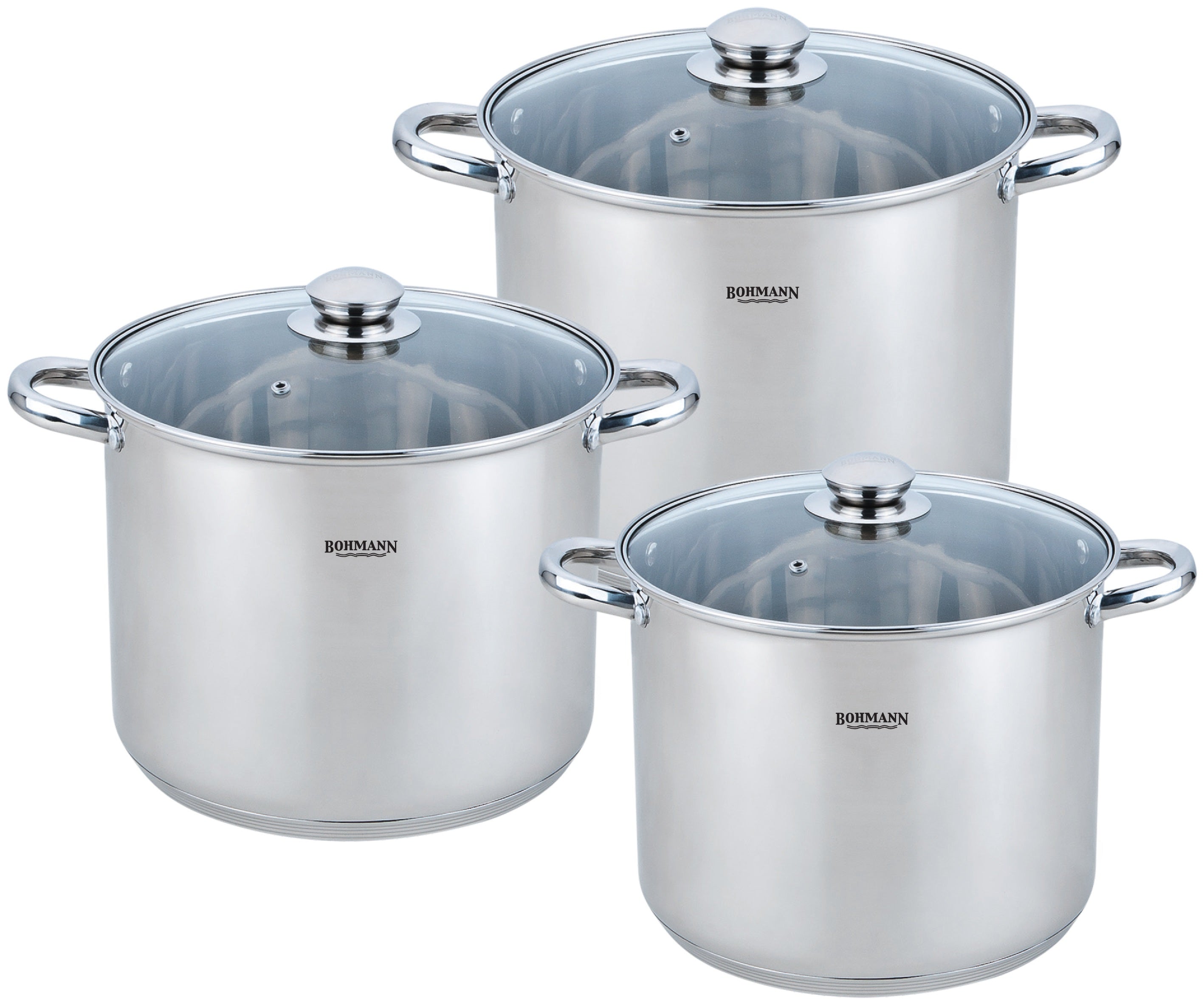 Bohmann BH-3434 6-piece stainless steel stock pot set