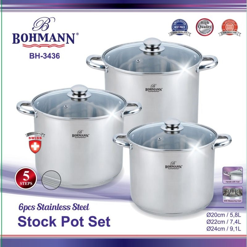 Bohmann BH-3436 stock pot set packaging
