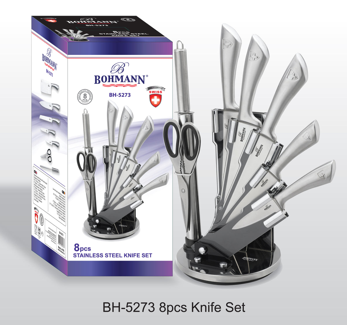 Bohmann BH-5273 8 darabos rozsdamentes acél konyhakéskészlet