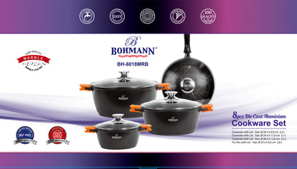 Bohmann BH-6018MRB 8 darabos alumínium edénykészlet
