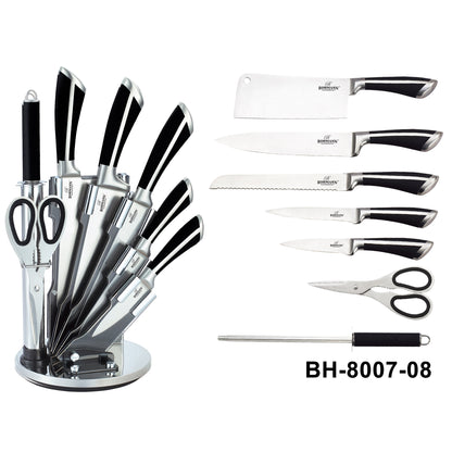 Set de cuțite din oțel inoxidabil Bohmann BH-8007-08 cu suport acrilic, 8 piese