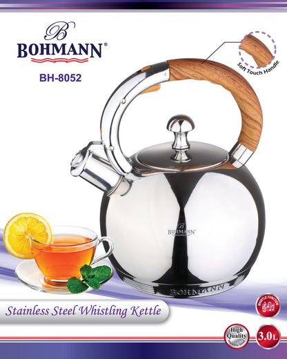 Fierbător cu fluier din oțel inoxidabil BOHMANNR BH-8052, 3L