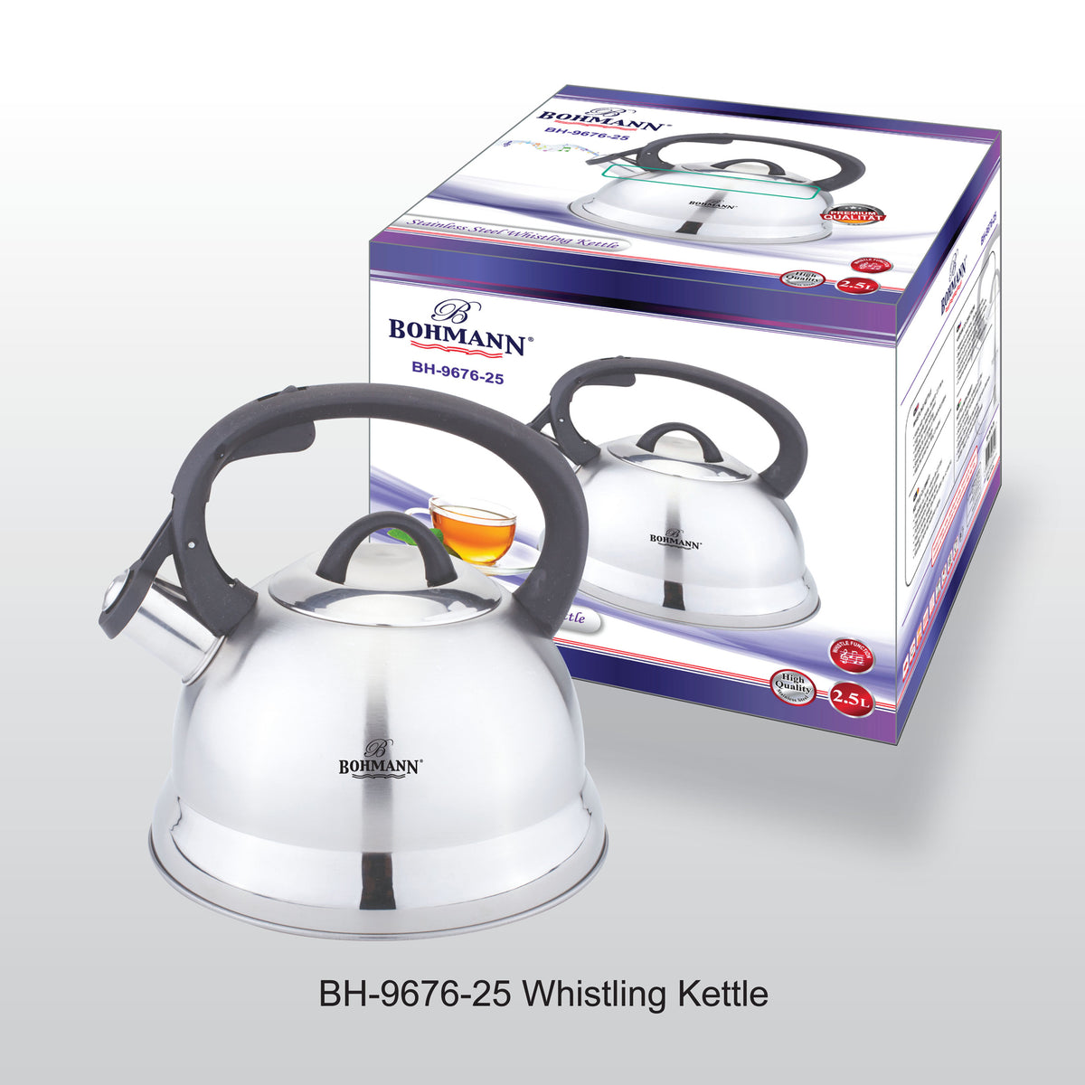 Bohmann BH-9676-25 Rozsdamentes Acél Fütyülő Vízforraló