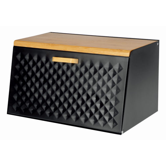 Bohmann BH 02-546 prémium fekete geometrikus kenyértartó bambusz fedéllel