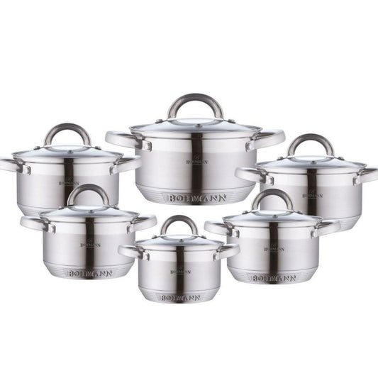 Bohmann BH-0717 12 részes rozsdamentes acél edénykészlet