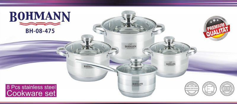 Bohmann 8 darabos rozsdamentes acél edénykészlet – BH-08-475