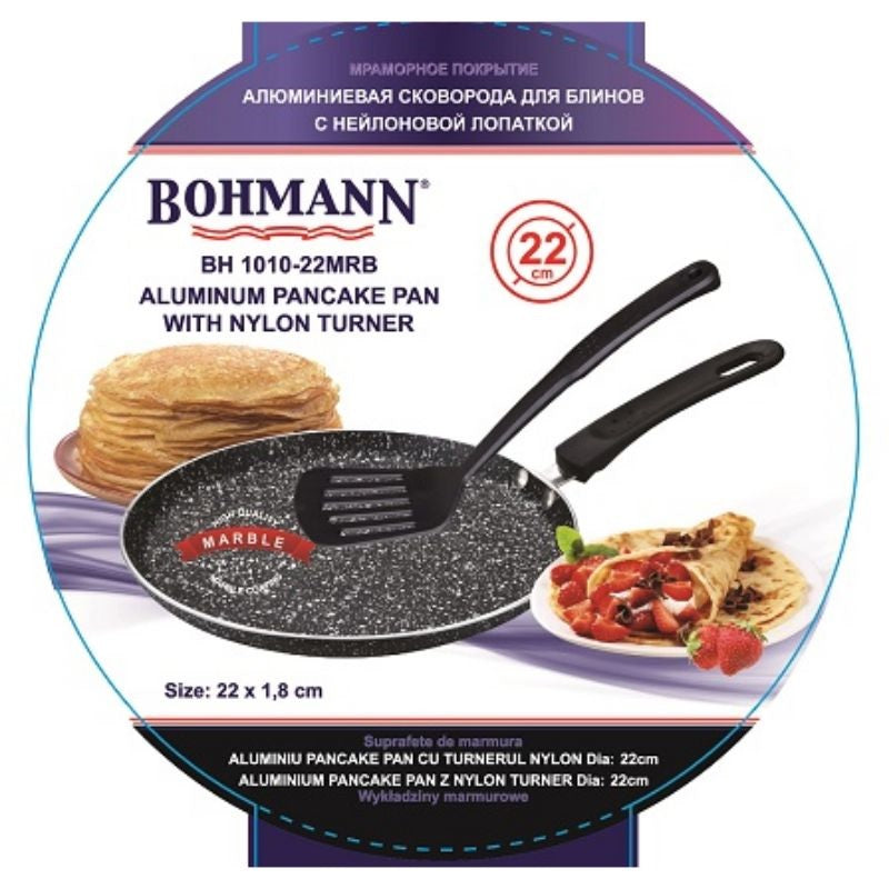 Bohmann Alumínium Palacsintasütő Nejlon Forgatóval – BH-1010 MRB