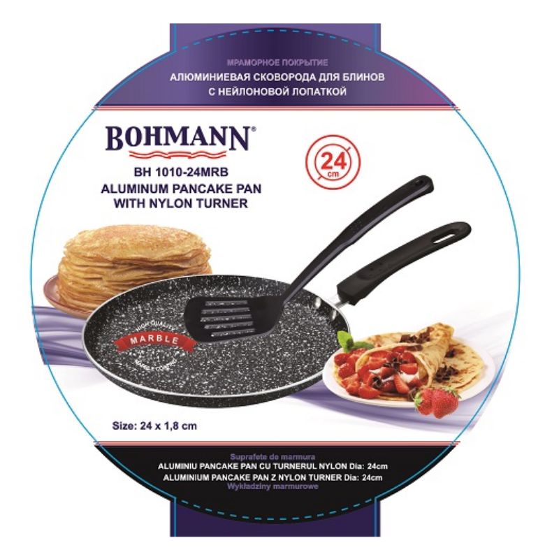 Bohmann Alumínium Palacsintasütő Nejlon Forgatóval – BH-1010 MRB