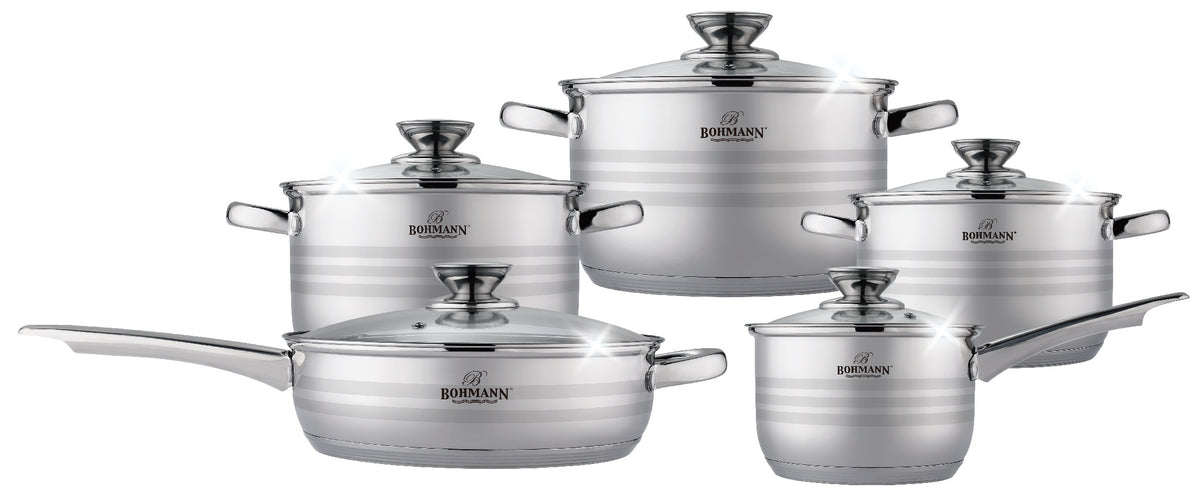 Bohmann 10 darabos rozsdamentes acél edénykészlet – BH-1510MRB
