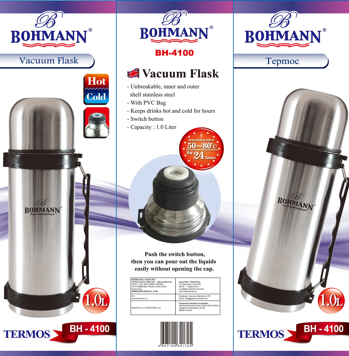 Bohmann Termos termosz 1.0L – BH-4100