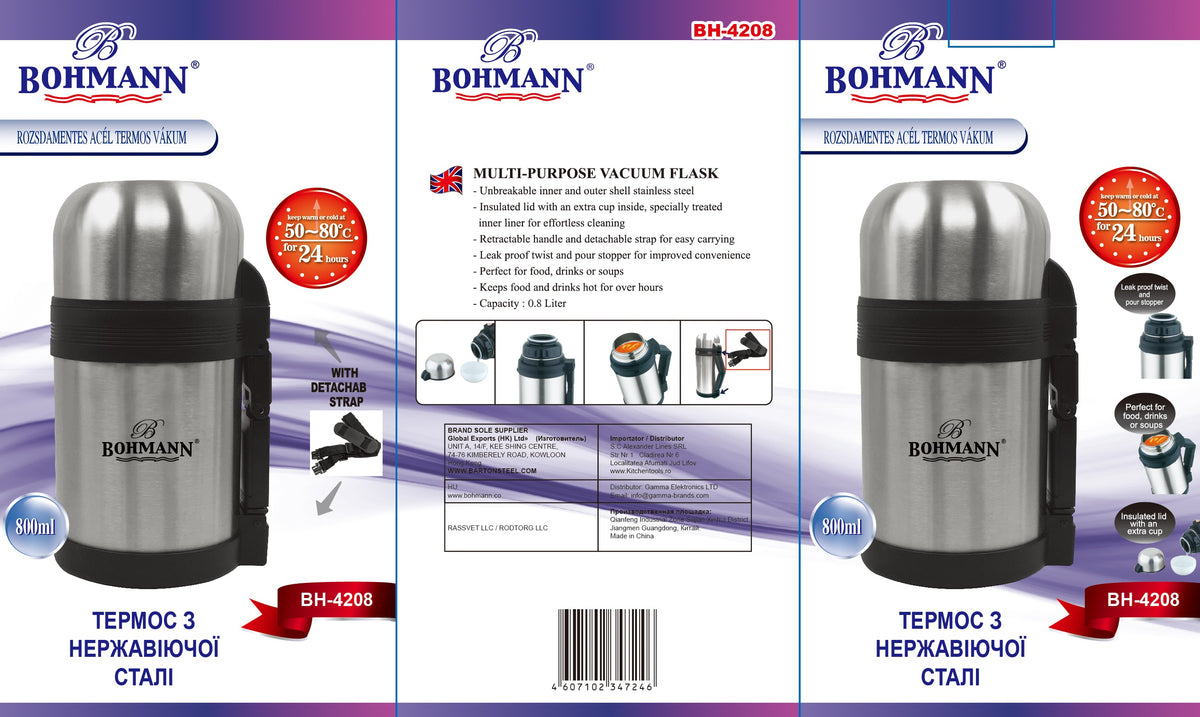 Bohmann Többfunkciós Vákumlombik 800ml – BH-4208