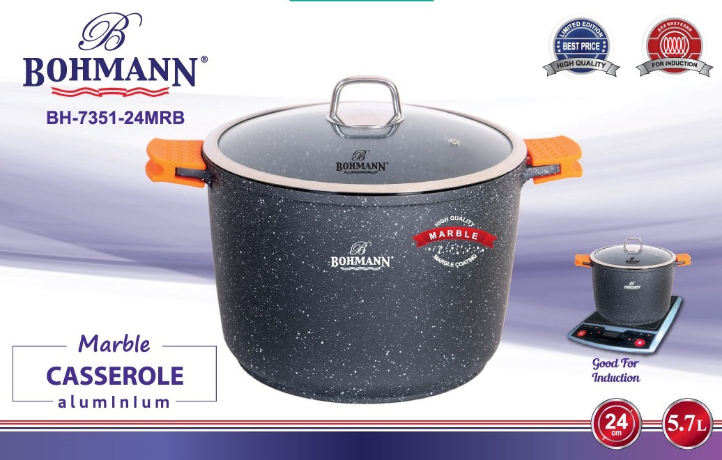 Bohmann BH-7351-28MRB Márványbevonatú Alumínium Lábas