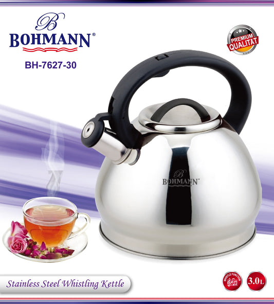 Bohmann BH-7627-30 Fütyülő Vízforraló Rozsdamentes Acél 3,0 Liter