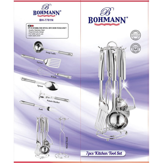 Bohmann 7 részes rozsdamentes acél konyhai eszközkészlet állvánnyal - BH-7781N