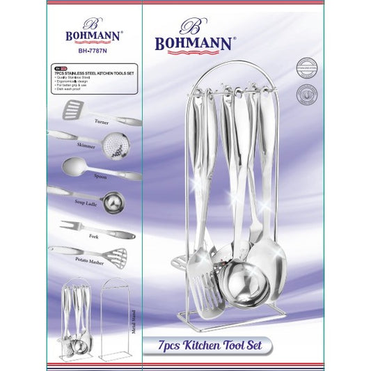 Bohmann 7-Piece Stainless Steel Kitchen Tool Set with Stand - BH-7787N