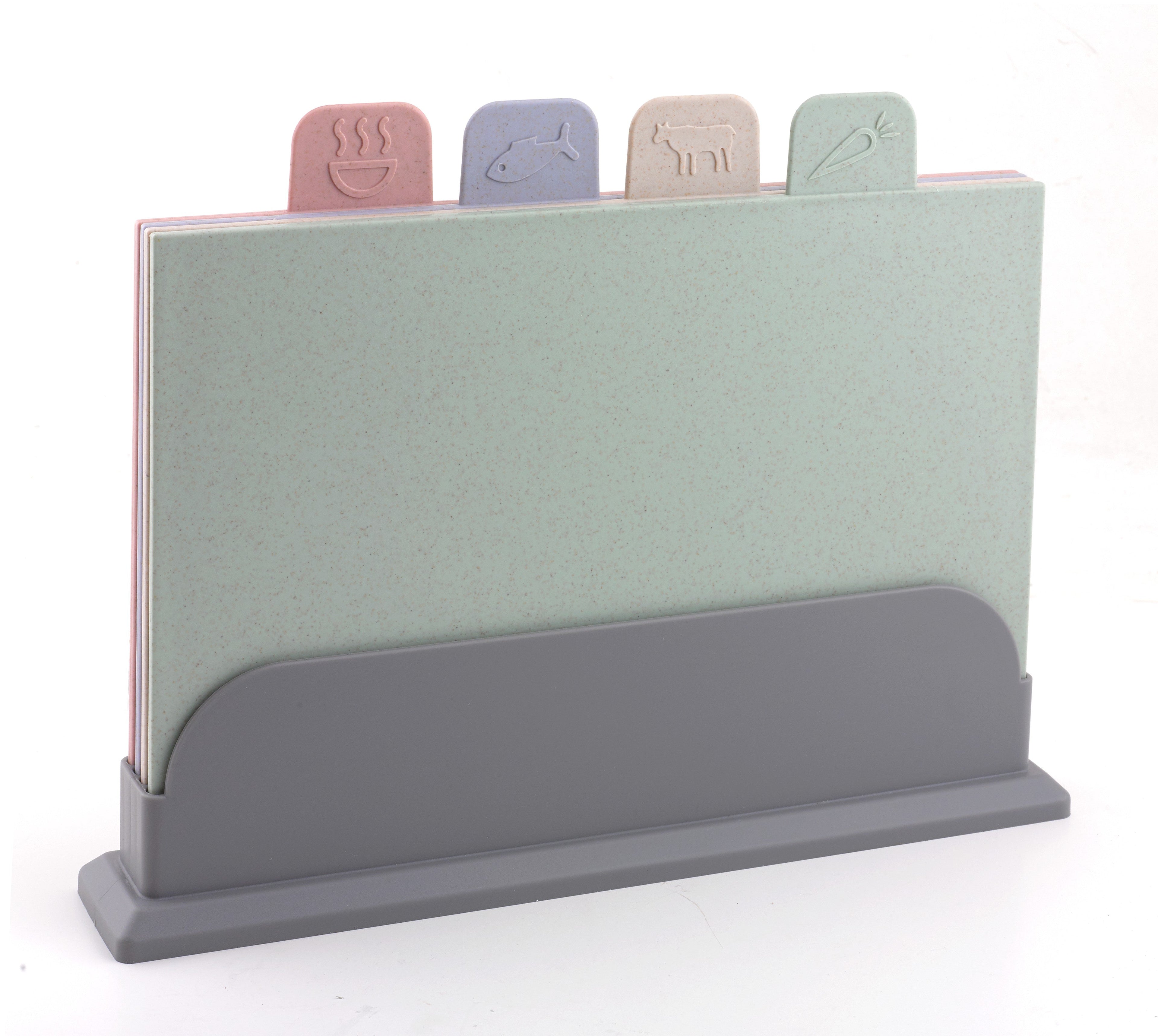 Bohmann BH-02-528 4-piece cutting board set with stand