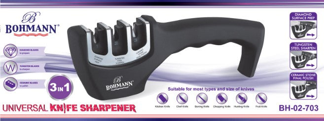 Bohmann Universal Knife Sharpener 3 In 1 - Bh-02-703