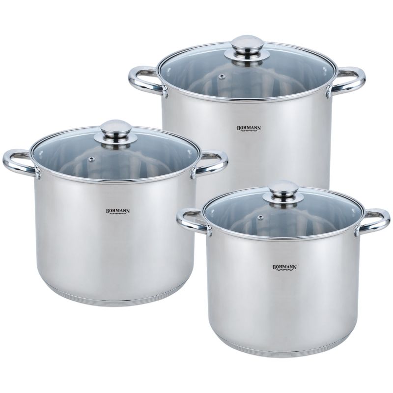 Bohmann BH-3436 6-piece stainless steel stock pot set