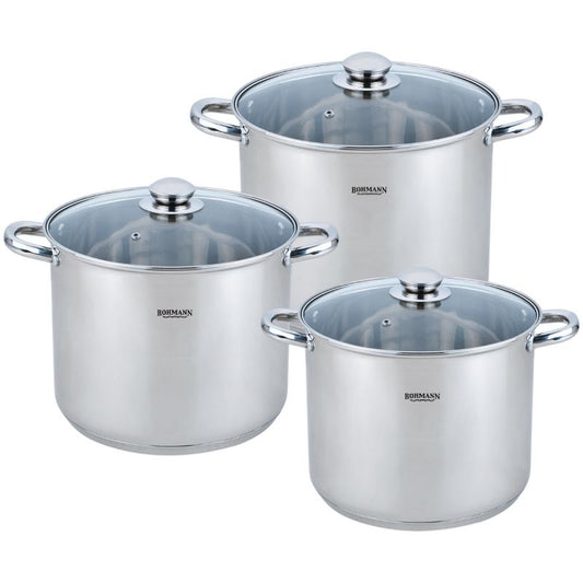 Bohmann BH-3436 6-piece stainless steel stock pot set