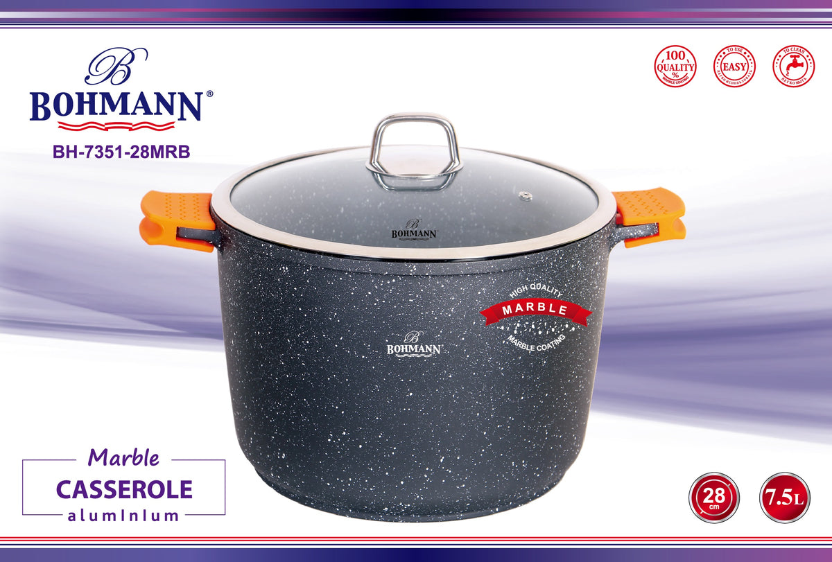 Bohmann BH-7351-28MRB Márványbevonatú Alumínium Lábas