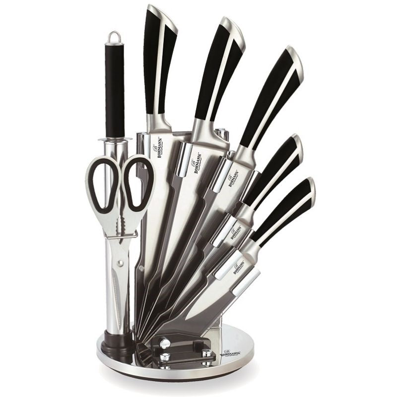 Set de cuțite din oțel inoxidabil Bohmann BH-8007-08 cu suport acrilic, 8 piese