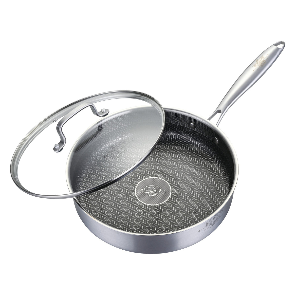 Bohmann Premium BP-4300 3 rétegű rozsdamentes acél mély serpenyő fedővel