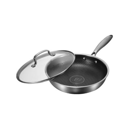 Master Koch MK-4000 stainless steel frying pan with glass lid