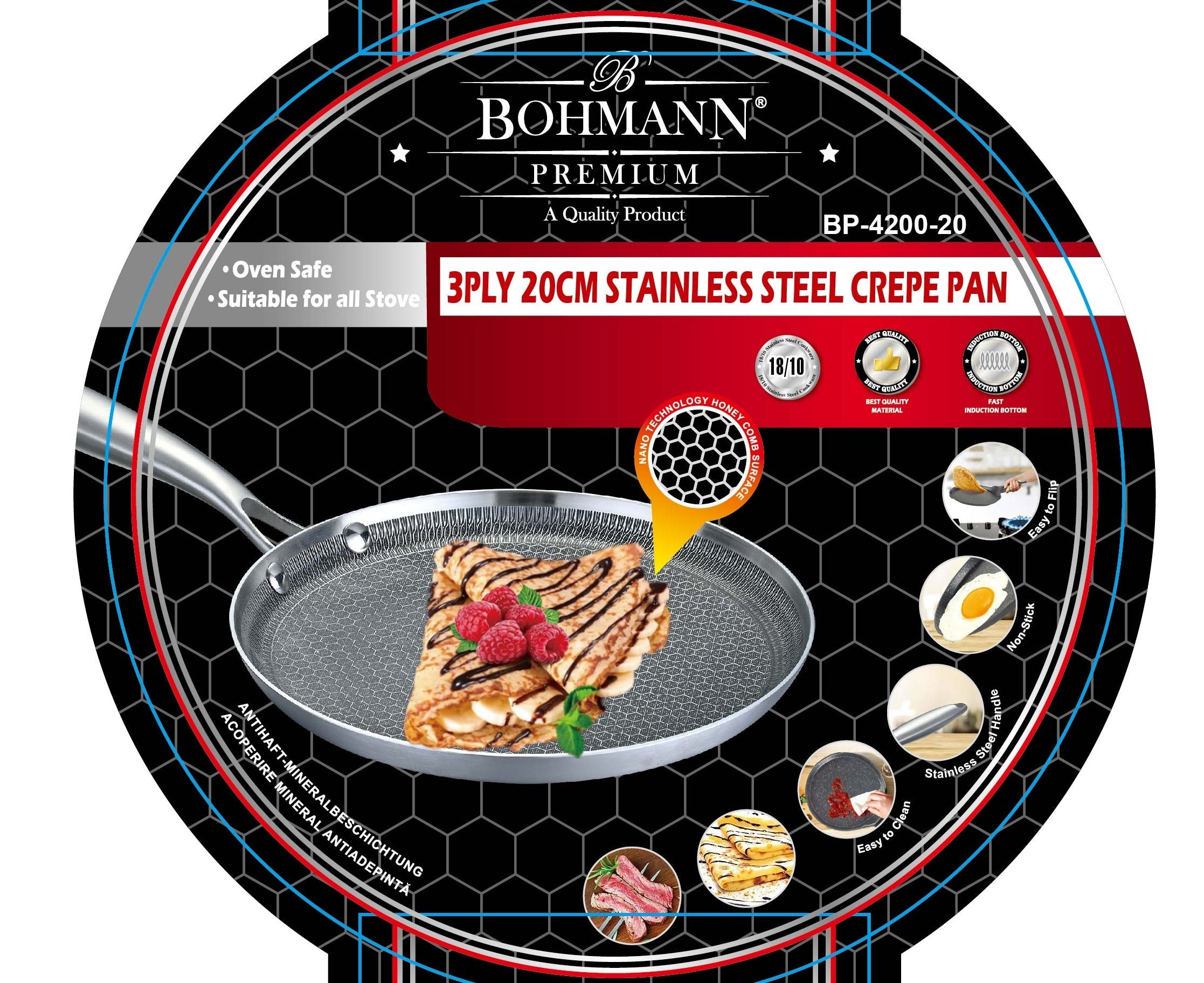 Bohmann BP-4200-20 20cm crepe pan packaging