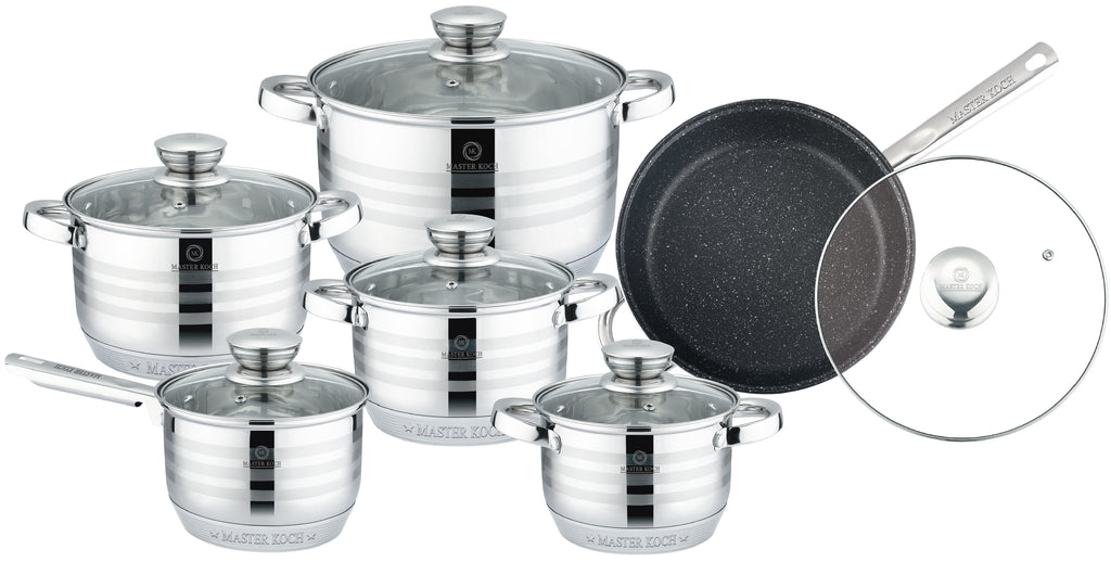 Master Koch MK1241-12 – 12 részes rozsdamentes acél edénykészlet