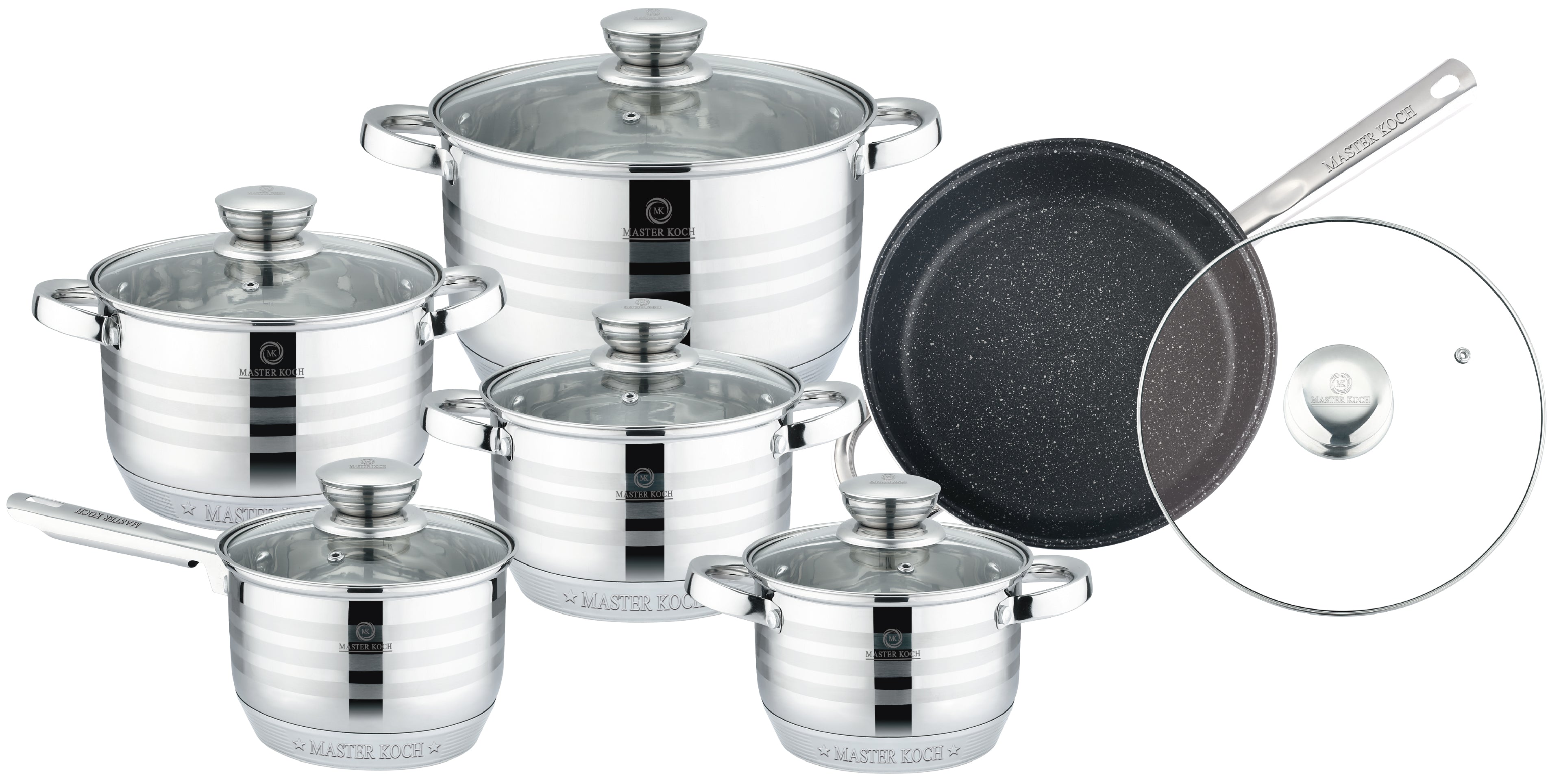 Master Koch MK1241-12 – 12 részes rozsdamentes acél edénykészlet