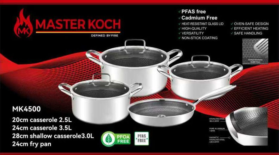 Master Koch MK4500 4 részes rozsdamentes acél edénykészlet