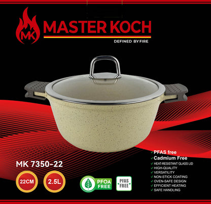 Master Koch 7350 BEIGE Casserole Pot with Lid