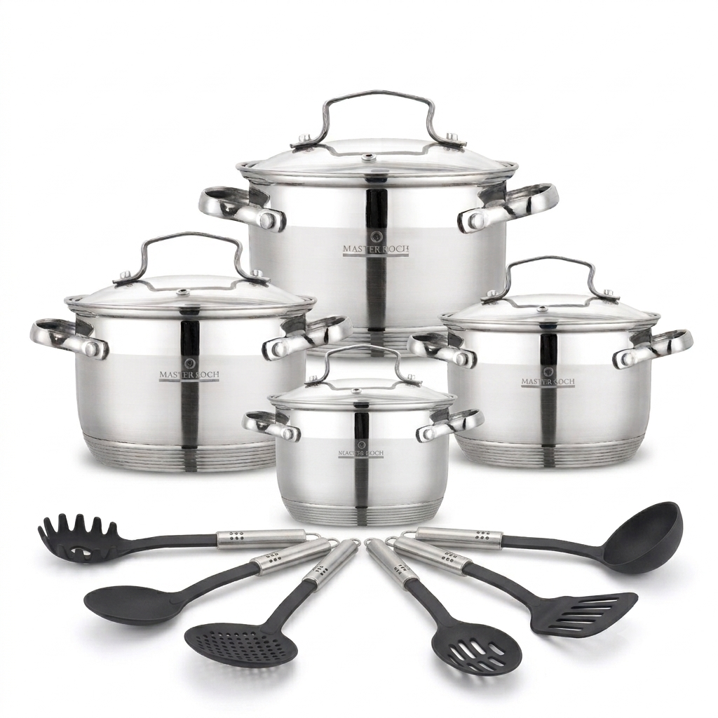 Master Koch MK-1909 8-Piece Stainless Steel Cookware Set