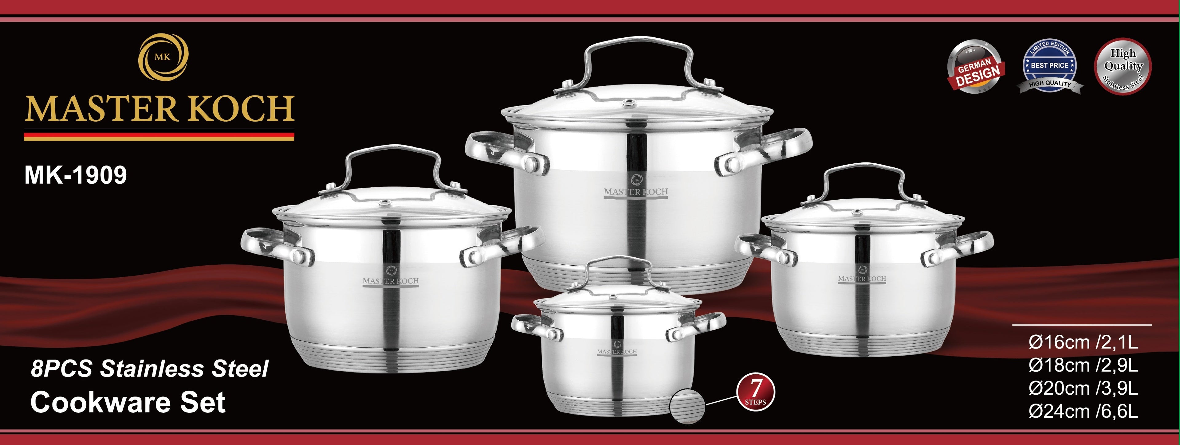 Master Koch MK-1909 cookware set box