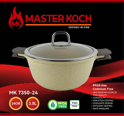 MASTER KOCH 7350 BEIGE SET OF CERAMIC CASSEROLE 20/24/26 CM