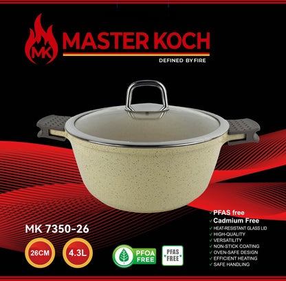 MASTER KOCH 7350 BEIGE SET OF CERAMIC CASSEROLE 20/24/26 CM