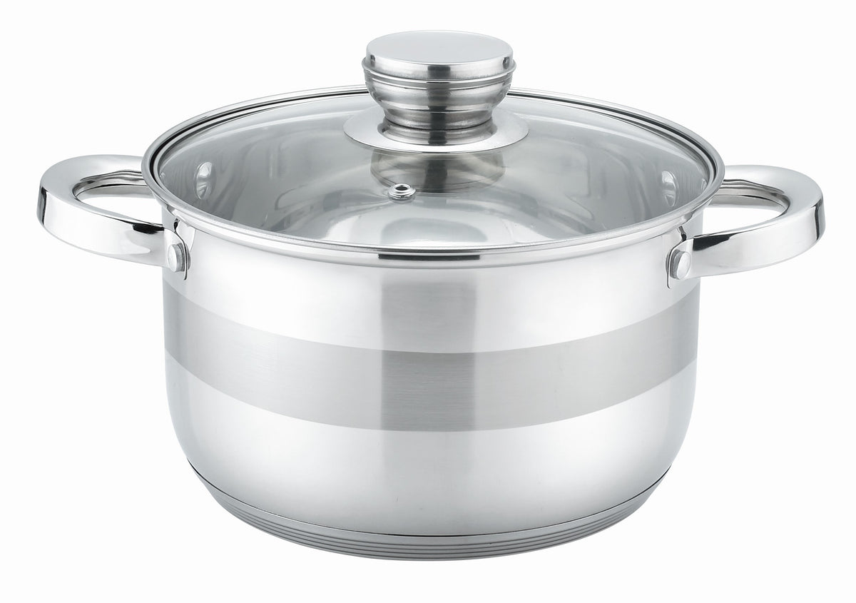 Rainstahl RS/CS 2700 Stainless Steel Casserole with Glass Lid (16/18/20/22/24cm)