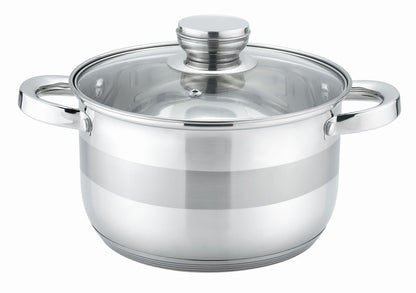 Rainstahl RS/CS 2700 Stainless Steel Casserole with Glass Lid (16/18/20/22/24cm)