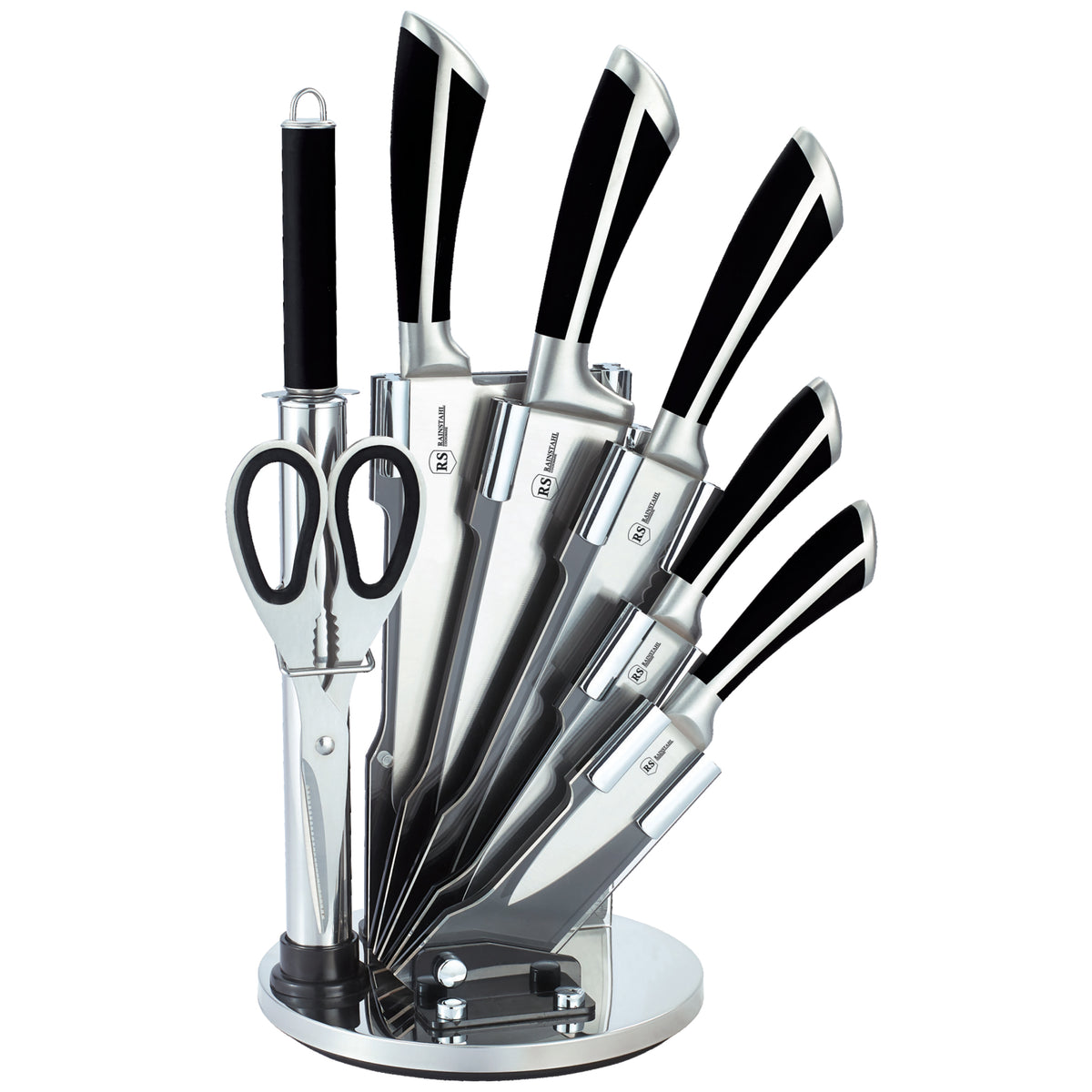Set de cuțite din oțel inoxidabil Bohmann BH-8007-08 cu suport acrilic, 8 piese