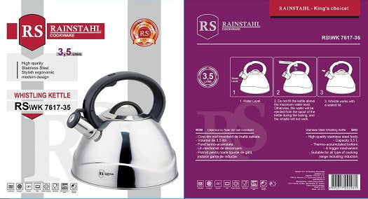 Rainstahl Cookware RS\WK 7617-35 Rozsdamentes Acél Sípoló Vízforraló 3,5 Liter